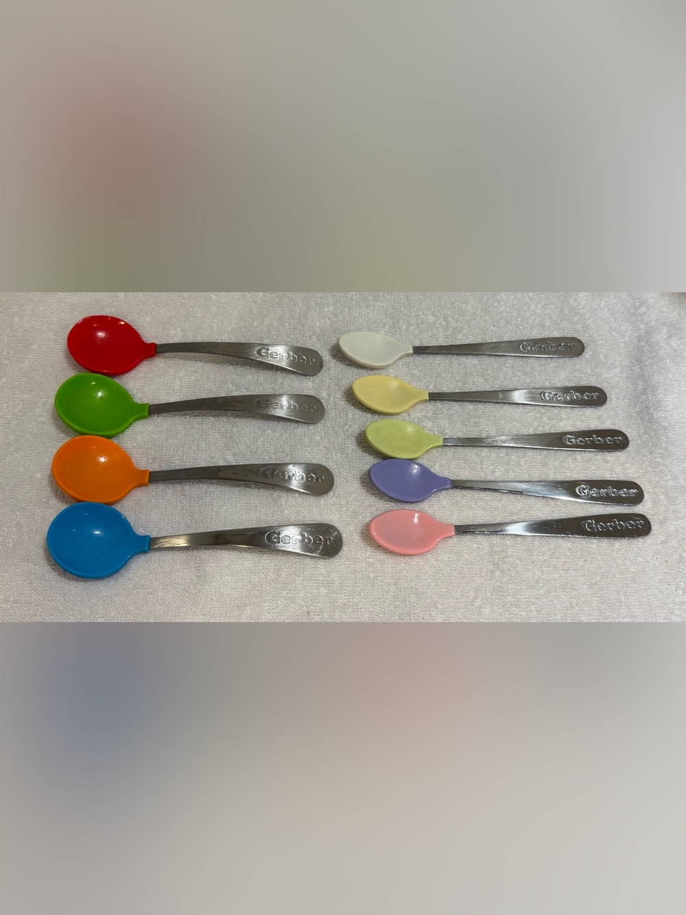Vintage 90s Munchkin Gerber Baby Spoons Stainless Silicone Tip Flatware